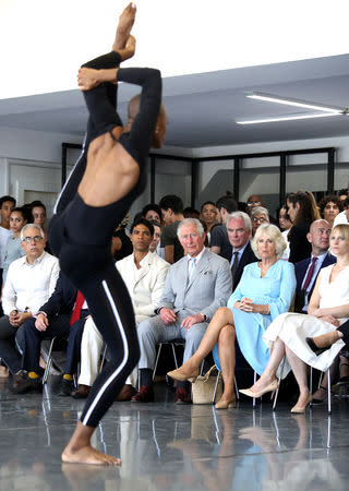 Britain's Prince Charles and Camilla, Duchess of Cornwall watch a performance during a visit to the Acosta Dance Company in Havana, Cuba March 25, 2019. Chris Jackson/Pool via REUTERS