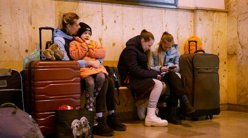 <span class="caption">Refugees from Ukraine arrive in the Czech Republic. </span> <span class="attribution"><a class="link " href="https://www.shutterstock.com/image-photo/bohumin-czech-republic-march-17-2022-2137055843" rel="nofollow noopener" target="_blank" data-ylk="slk:Tomas Vynikal/Shutterstock;elm:context_link;itc:0;sec:content-canvas">Tomas Vynikal/Shutterstock</a></span>