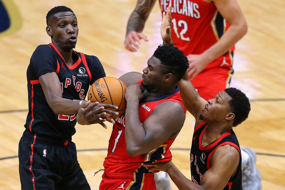 It was another rough night for the Toronto Raptors against the New Orleans Pelicans. (Jonathan Bachman/Getty Images)