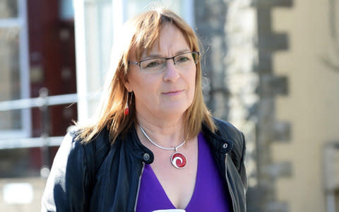 Maggie Siviter attending an employment tribunal in Pontypridd against North Somerset council  - Credit: Wales news service