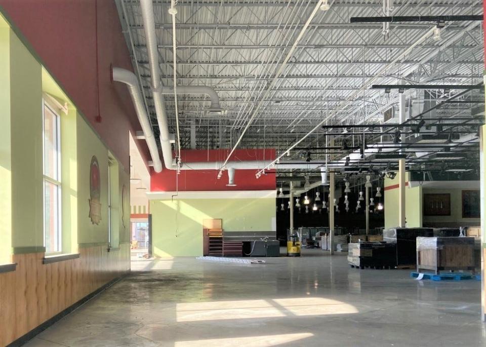 The interior of the former Marsh building on Bloomington's east side on Jan. 17, 2023, shot from the building's east side.