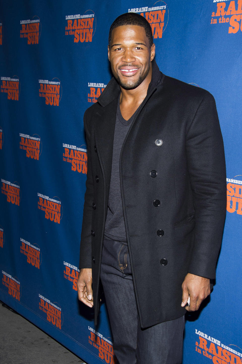 FILE - In this April 2, 2014 file photo, Michael Strahan attends the opening night performance of "A Raisin in the Sun" in New York. Strahan has made good on reports that he is joining "Good Morning America" by paying a visit to the ABC breakfast show on Tuesday, April 15. (Photo by Charles Sykes/Invision/AP, File)