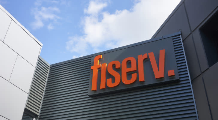 The Fiserv (FISV) sign is seen at its office in Beaverton, Oregon