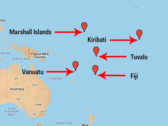 Pacific Islands map