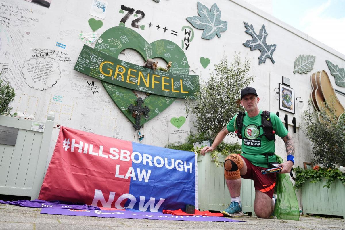 Mik Parkin, from Durham, completed his 227-mile journey to west London on Saturday (April 20) <i>(Image: PA MEDIA)</i>