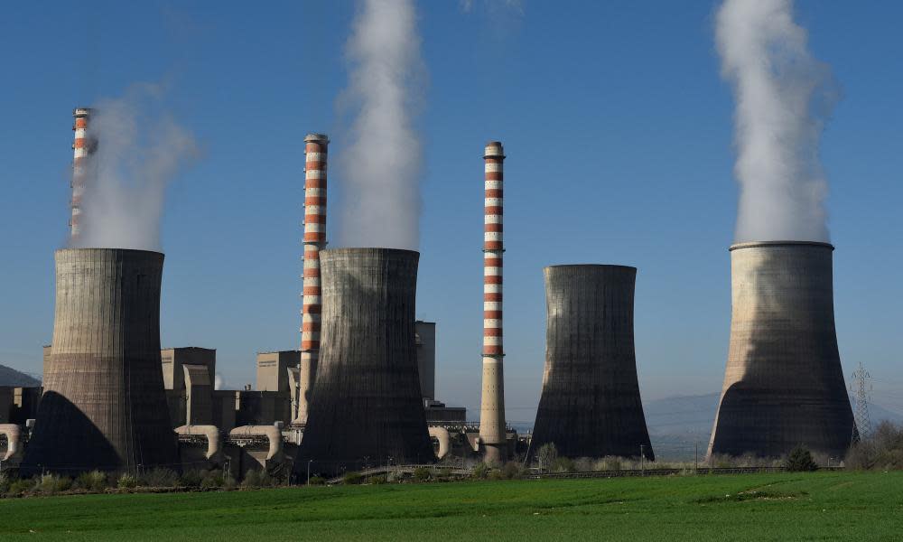 A coal-fired power station near the town of Ptolemaida in northern Greece