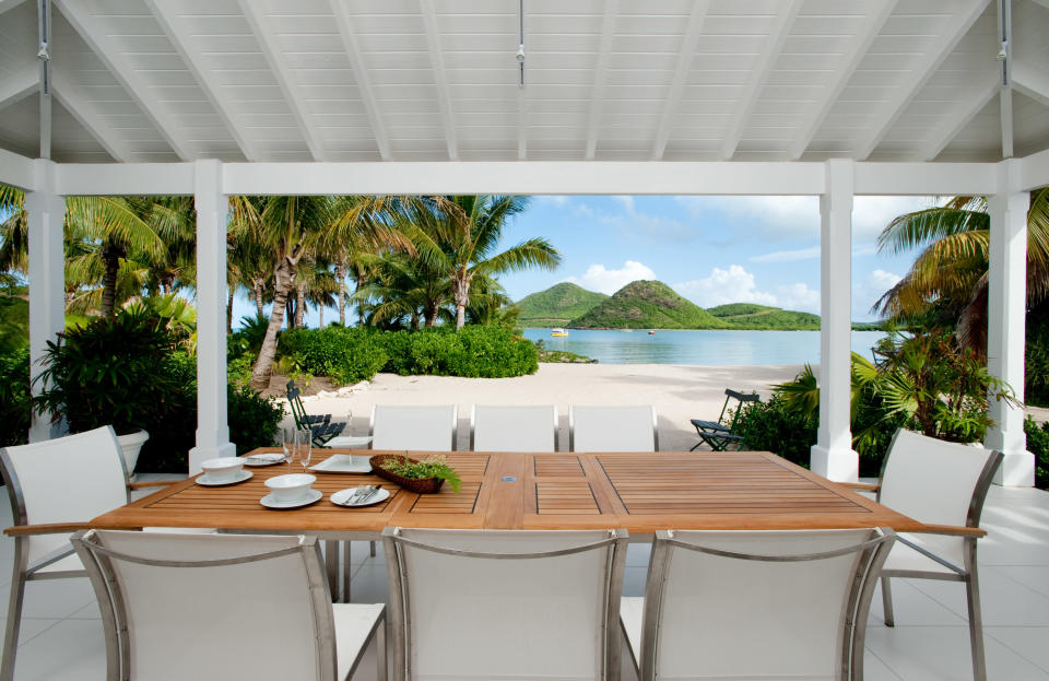 <b>Antigua; £5.1 million guide price. </b><br> Soak up views of rolling hills, which jut into the ocean, from the breakfast table. <br> <a href="http://www.savills.co.uk" rel="nofollow noopener" target="_blank" data-ylk="slk:www.savills.co.uk;elm:context_link;itc:0;sec:content-canvas" class="link ">www.savills.co.uk</a>