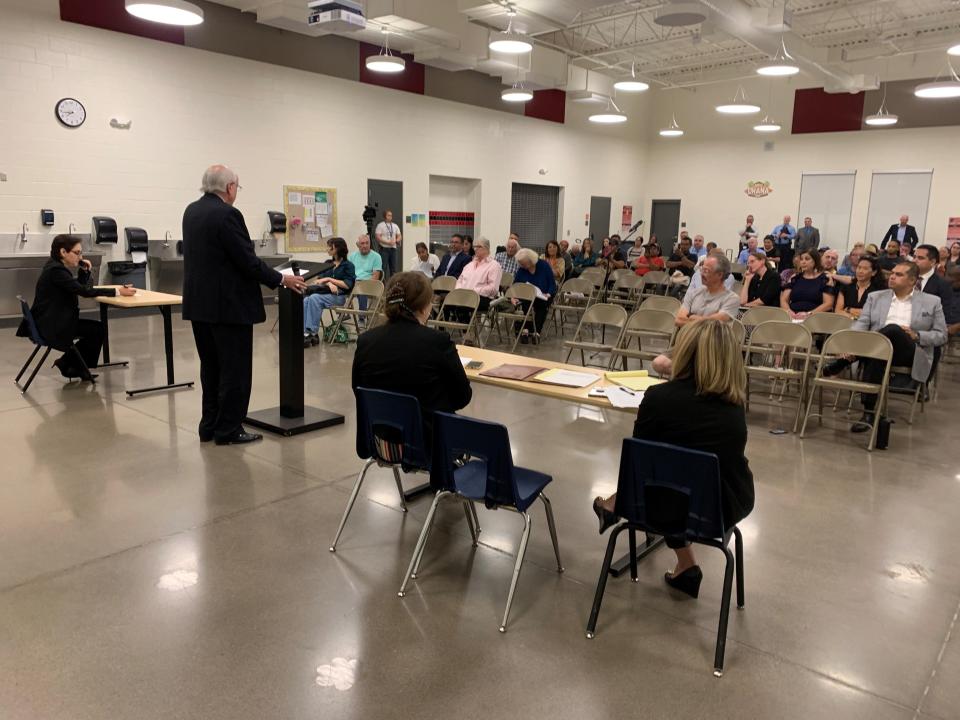 Robert Warshaw, a court-appointed monitor, addresses community members in Guadalupe Oct. 19, 2023, as part of a multi-day visit to Arizona for ongoing reviews of the Maricopa County Sheriff's Office, mandated by a federal judge to root out racial profiling.