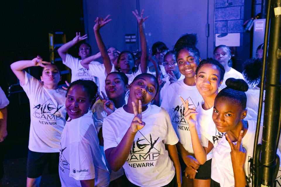 AileyCamp Newark participants backstage at their 2023 final performance (Danica Paulos Photography / Alvin Ailey American Dance Theater)
