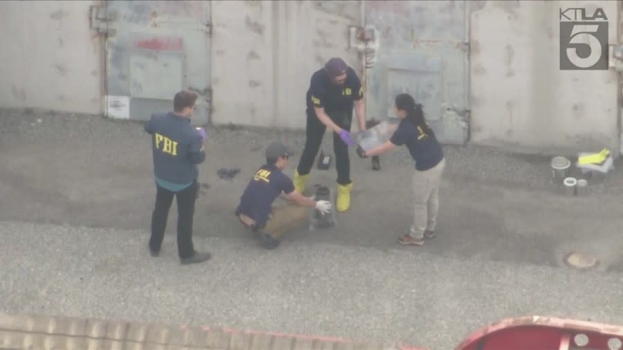 Sixteen people were injured after an explosion at an FBI training facility in Irvine on March 13, 2024. (KTLA)