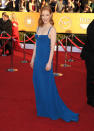 Jessica Chastain proved a simple dress in a jewel tone can make just as big of a statement as a sequined gown.