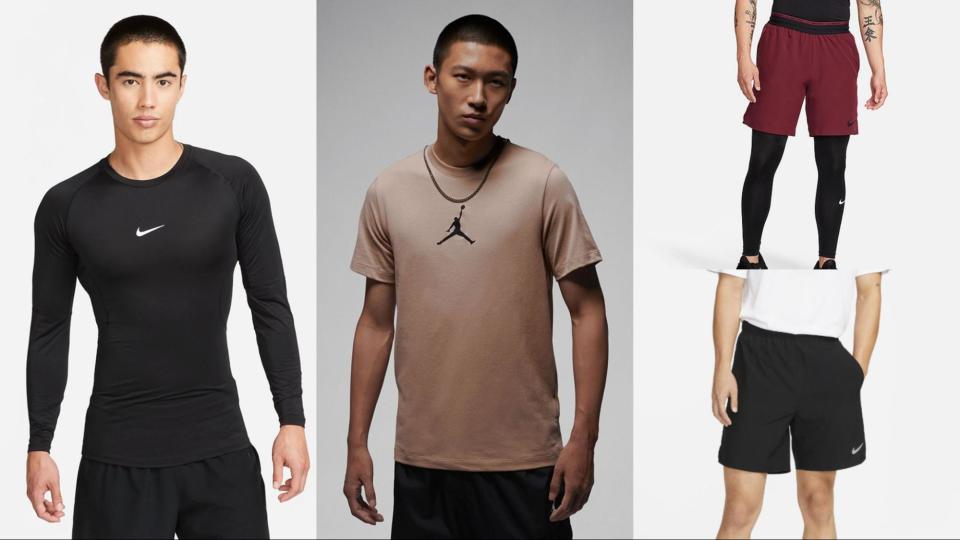 簡約設計上衣搭配舒適短褲，運動休閒都很可以。（圖片來源：Nike）