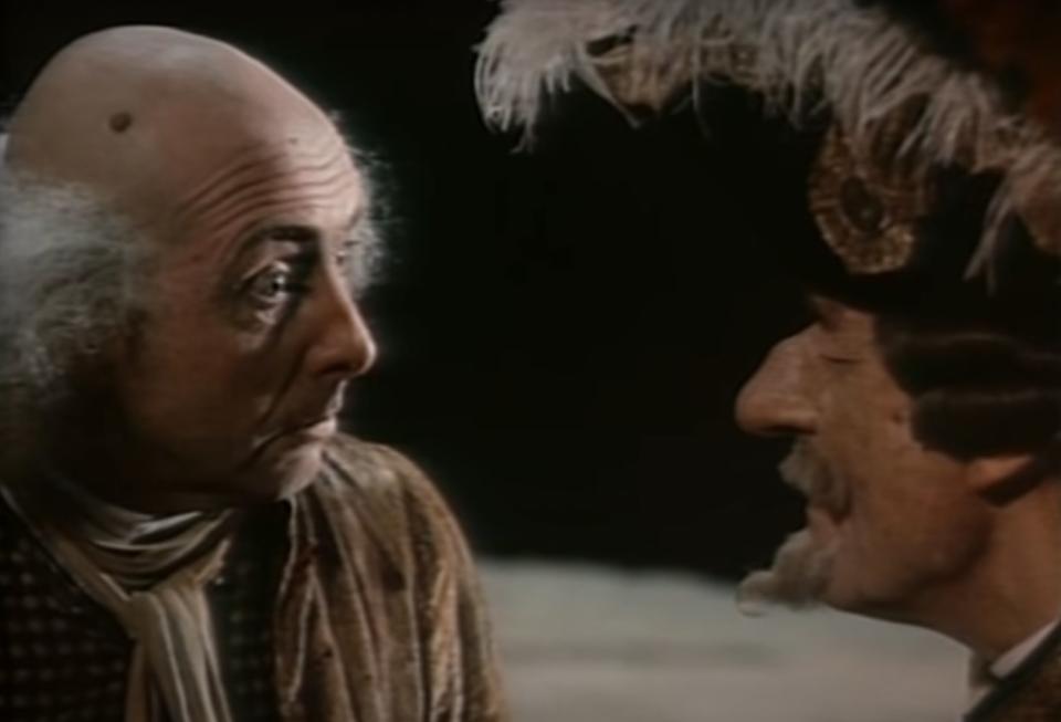 Eric Idle and John Neville in "The Adventures of Baron Munchausen"