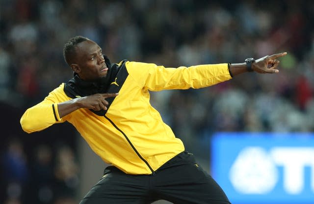 Eight-time Olympic champion Usain Bolt performs his trademark pose