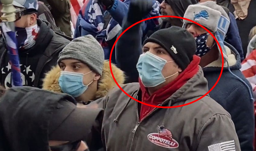 Robert Coppotelli (circled in red) on U.S. Capitol grounds on Jan. 6, 2021.
