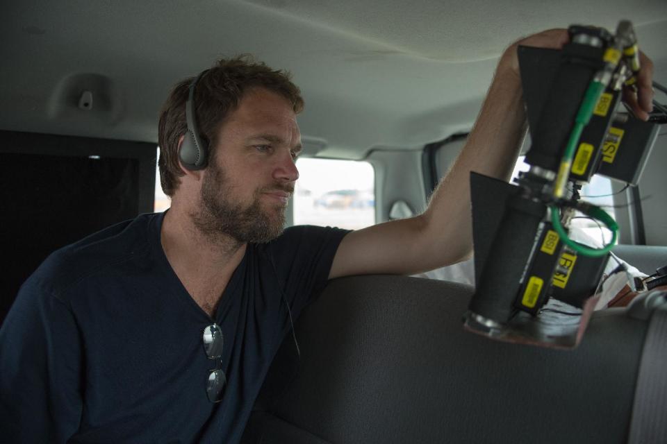 This film image released by Sony - TriStar Pictures shows director Brad Anderson on the set of "The Call." (AP Photo/ Sony-TriStar Pictures, Greg Gayne)