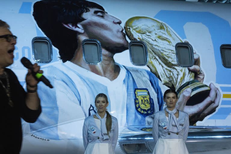 El avión que se descubrió el miércoles, con Maradona como eje central