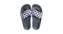 <p>These picnic blanket gingham slides by Slydes will add a fun element to your look. <br><a rel="nofollow noopener" href="https://www.slydes.co.uk/collections/womens/products/dessa-twist-fabric-gingham-womens-slider-sandals" target="_blank" data-ylk="slk:Buy here." class="link ">Buy here.</a> </p>