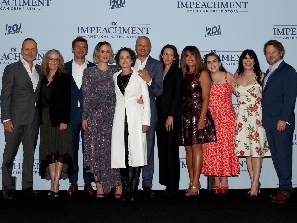 Sarah Paulson, Beanie Feldstein, Monica Lewinsky, and Sarah Burgess at the premiere of "Impeachment: American Crime Story."