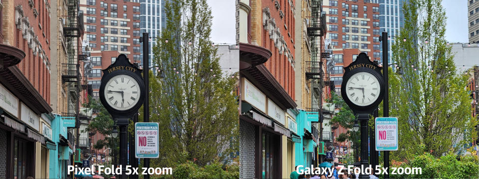<p>A camera sample from the Google Pixel Fold compared to a similar shot taken by the Samsung Galaxy Z Fold 4.</p>
