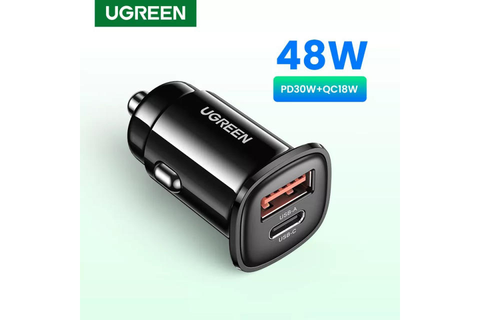 UGREEN 48W Car Charger PD30W PD27W for iPhone 13 pro max QC18W Fast Charging for Android CellPhones. (Photo: Lazada SG)