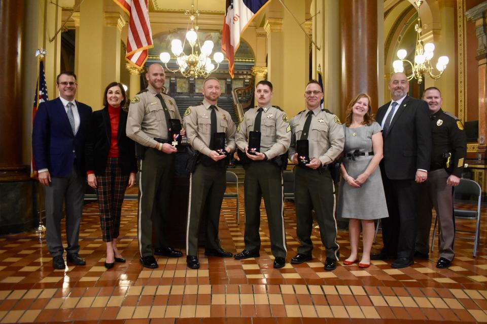 Four Shelby County deputies received the 2023 Sullivan Brothers' Award of Valor on Monday, Dec. 18, 2023.