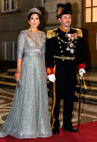 <p>Ole Jensen/Getty Images</p> Crown Princess Mary and Crown Prince Frederik of Denmark on Jan. 1, 2023