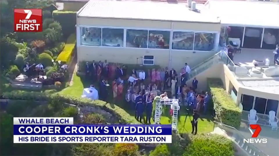 The crowds gather for the nuptials. Pic: Ch7