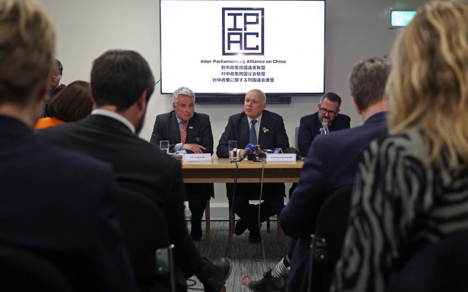 Tim Loughton, Iain Duncan Smith and Stewart McDonald of the SNP at the Ipac press conference