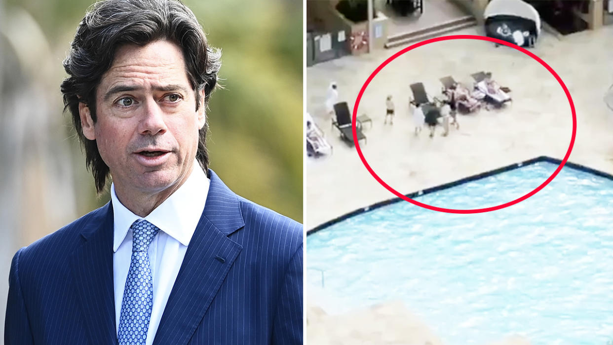 Gillon McLachlan, pictured here speaking to the media in Queensland.