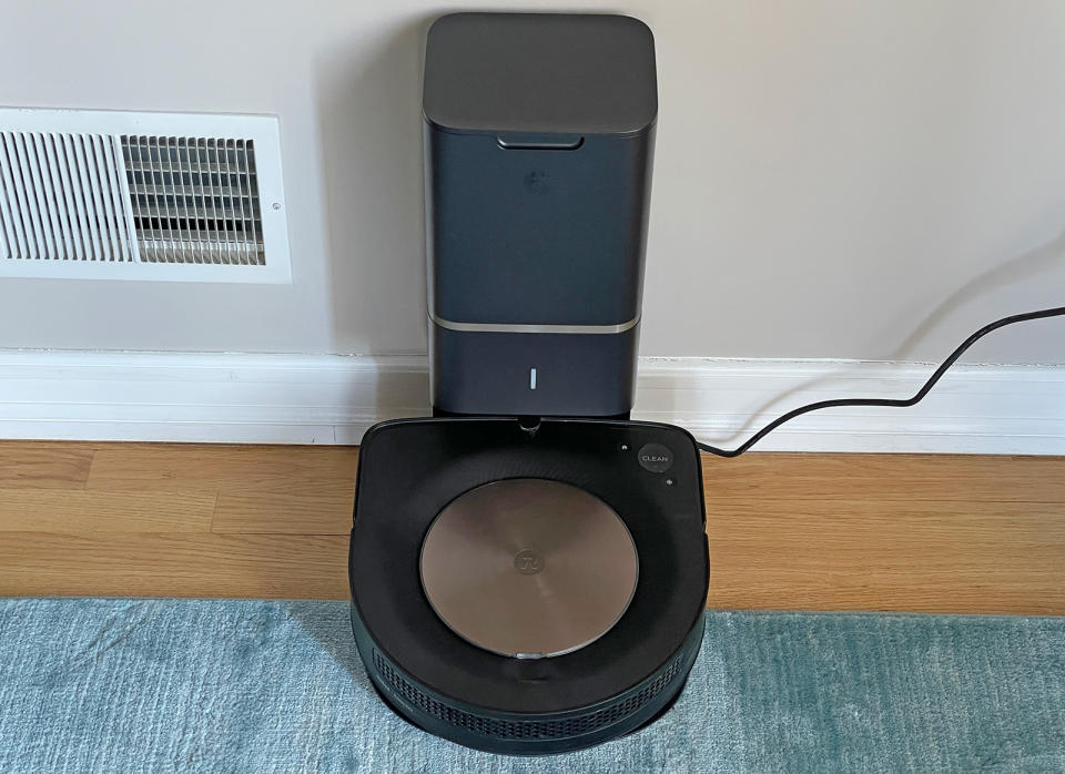 The auto-empty base station lets you go a month or longer without clearing your Roomba s9+. - Credit: Maren Estrada for BGR