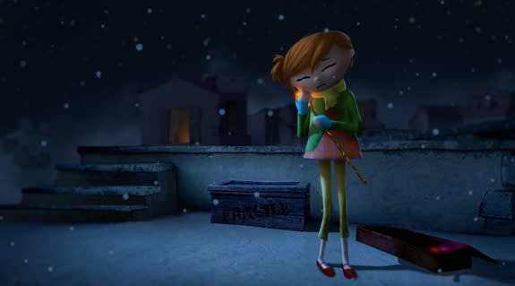 A still image from the animated VR film "Allumette," produced by Penrose Studios, and written and directed by Eugene Chung.
