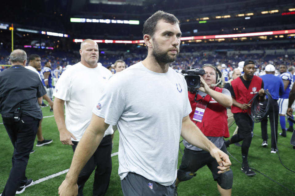 Andrew Luck left Saturday's Colts home game to a chorus of boos. (Reuters)