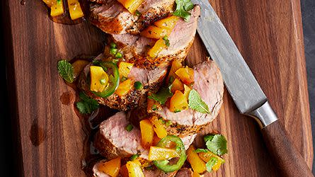 Grilled Pork Tenderloin With Peach-Mint Chutney