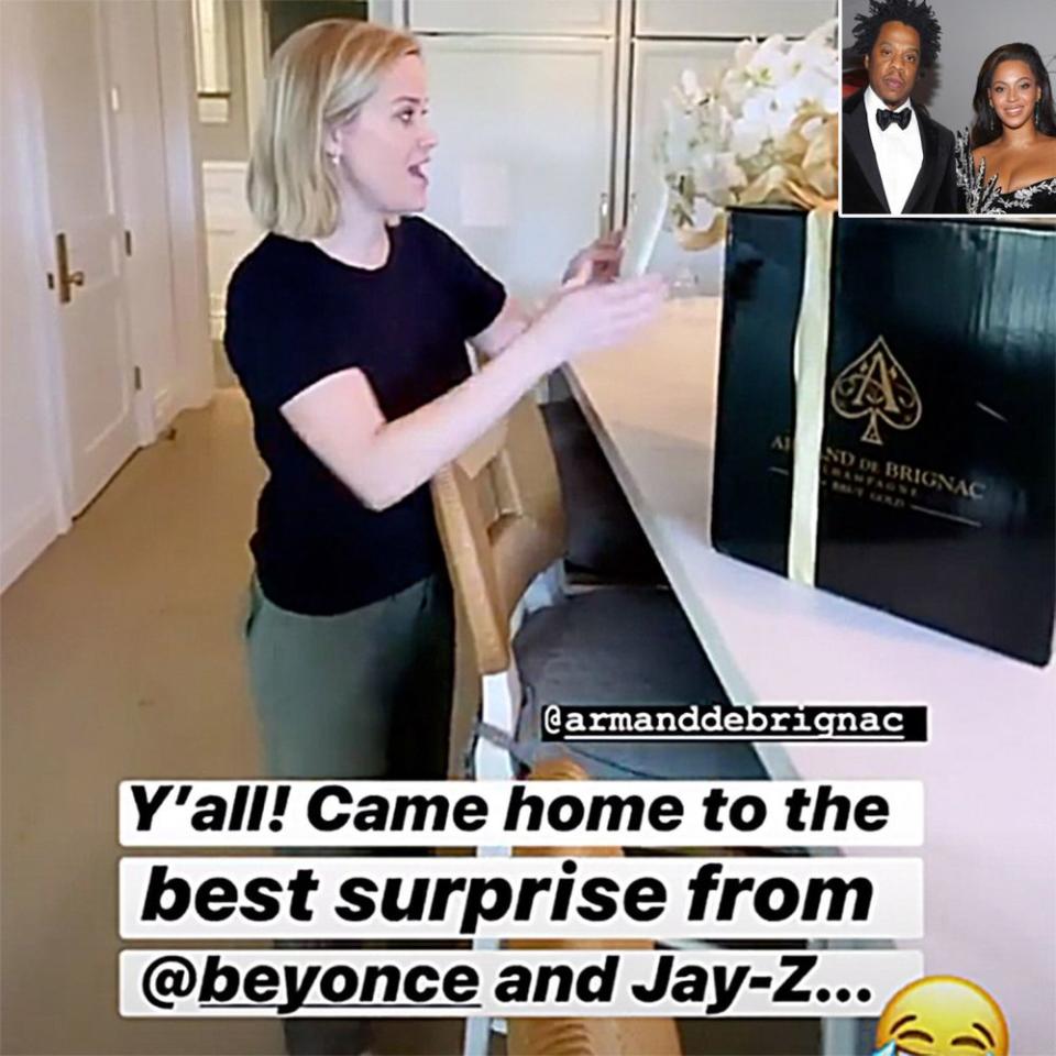 Reese Witherspoon, JAY-Z and Beyoncé (insert) | Reese Witherspoon/Instagram