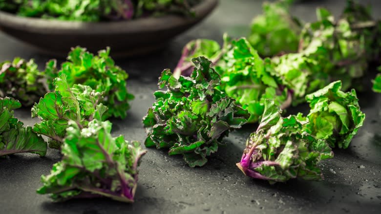 Kalettes on cutting board