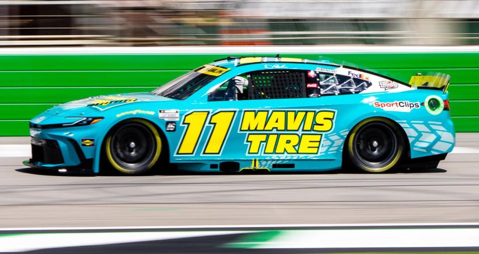 Denny Hamlin drives the No. 11 Toyota at Atlanta.