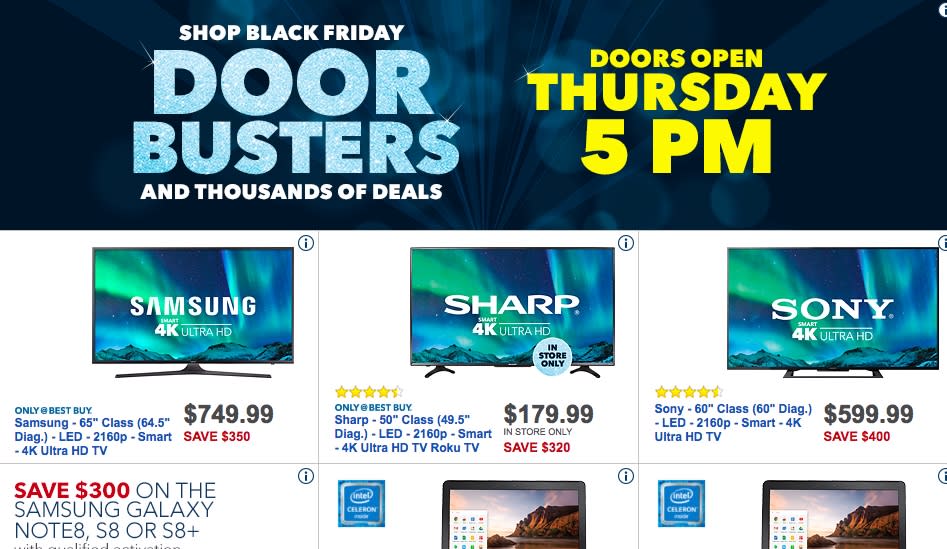 Best Buy is all about deals on 4K TVs.