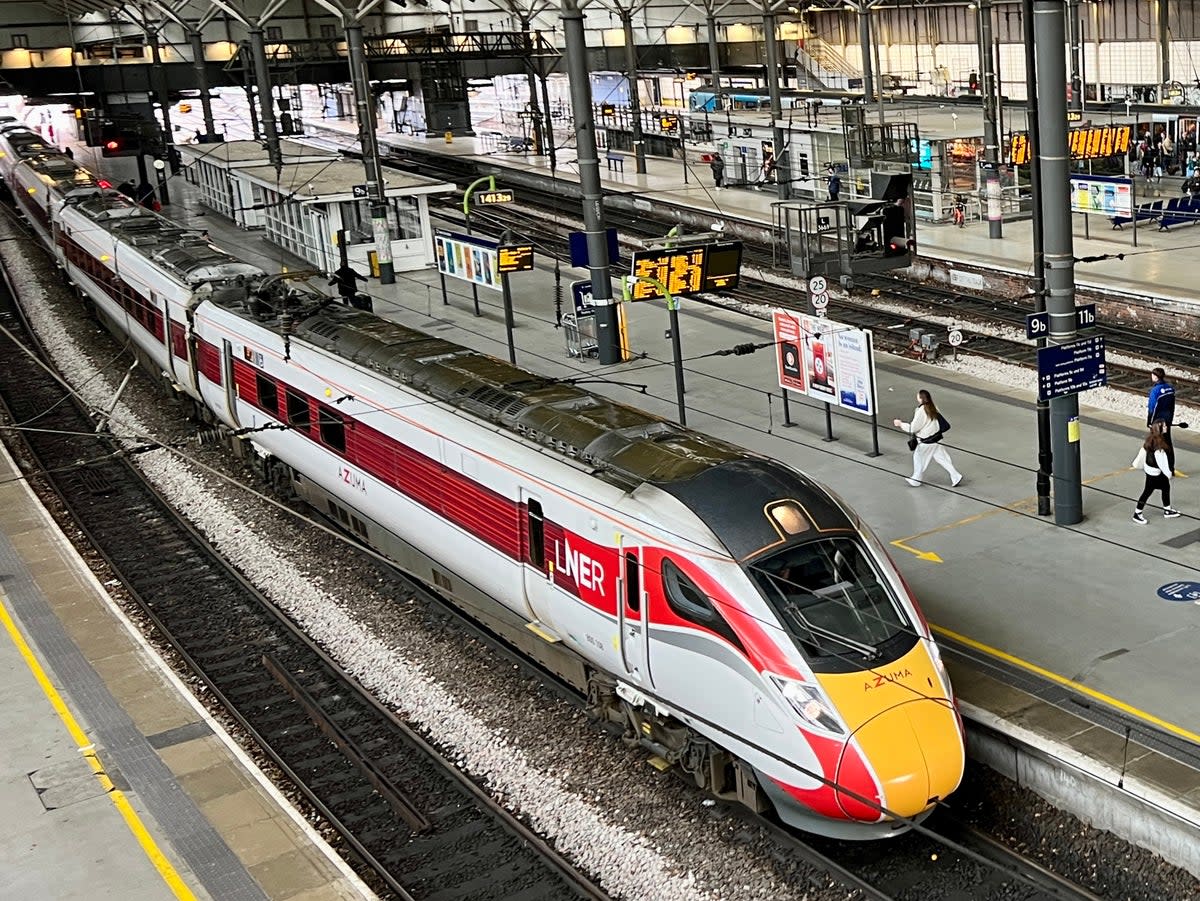 Departing soon? LNER train at Leeds station, shortly before leaving for London King's Cross  (Simon Calder )