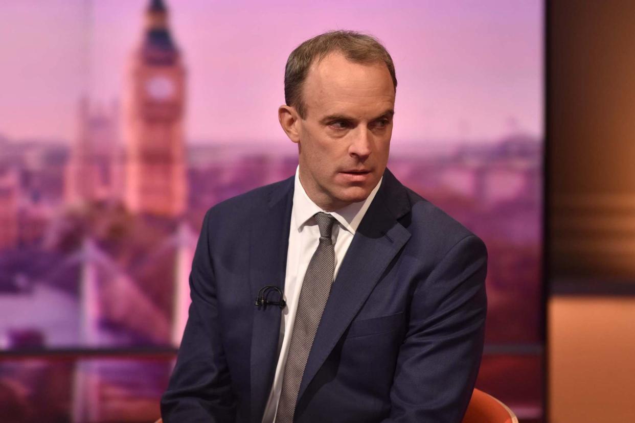 <p>Foreign Secretary Dominic Raab said progress is being made as talks deadline looms</p> (PA/BBC)