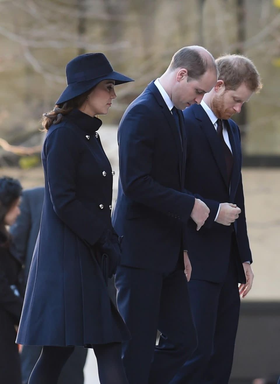 Kate was joined by husband William at the service and brother Harry. Photo: Getty
