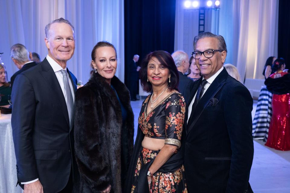Dr. Jodie and Tiana Wilson pose with Jaishri and Raju Mehta at the annual Air Museum Gala in Palm Springs, Calif., on Feb. 10, 2024.