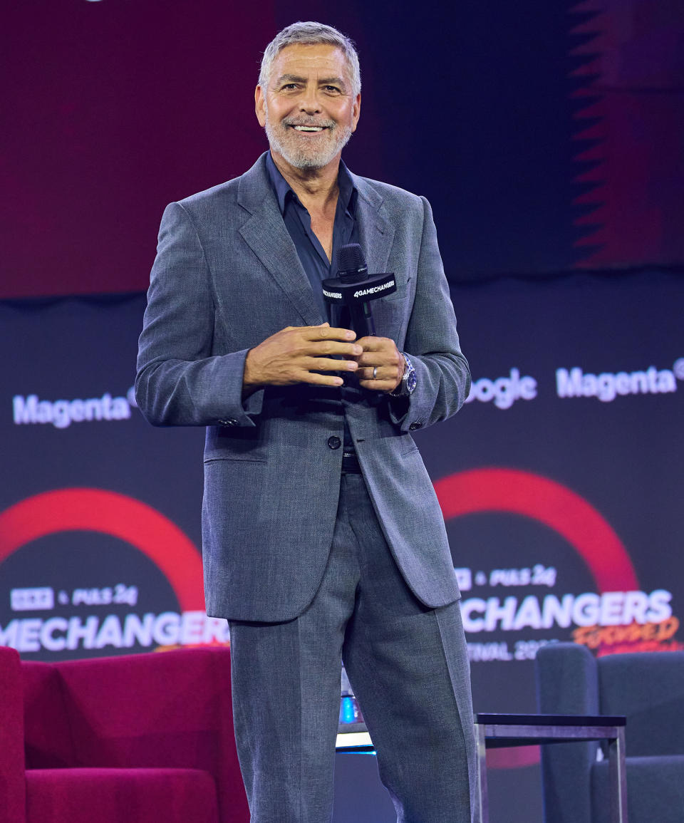 <p>George Clooney takes the stage on June 30 at the 4Gamechangers Day event in Vienna, Austria.</p>