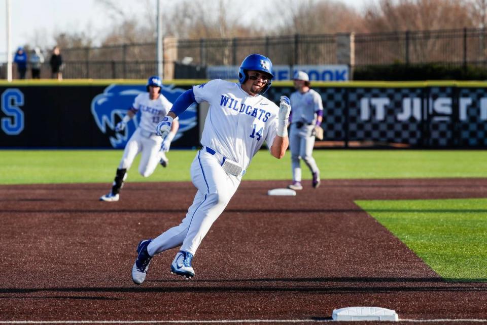 First baseman Hunter Gilliam’s leadership has been credited as a key factor in Kentucky baseball’s run to an NCAA Tournament super regional.