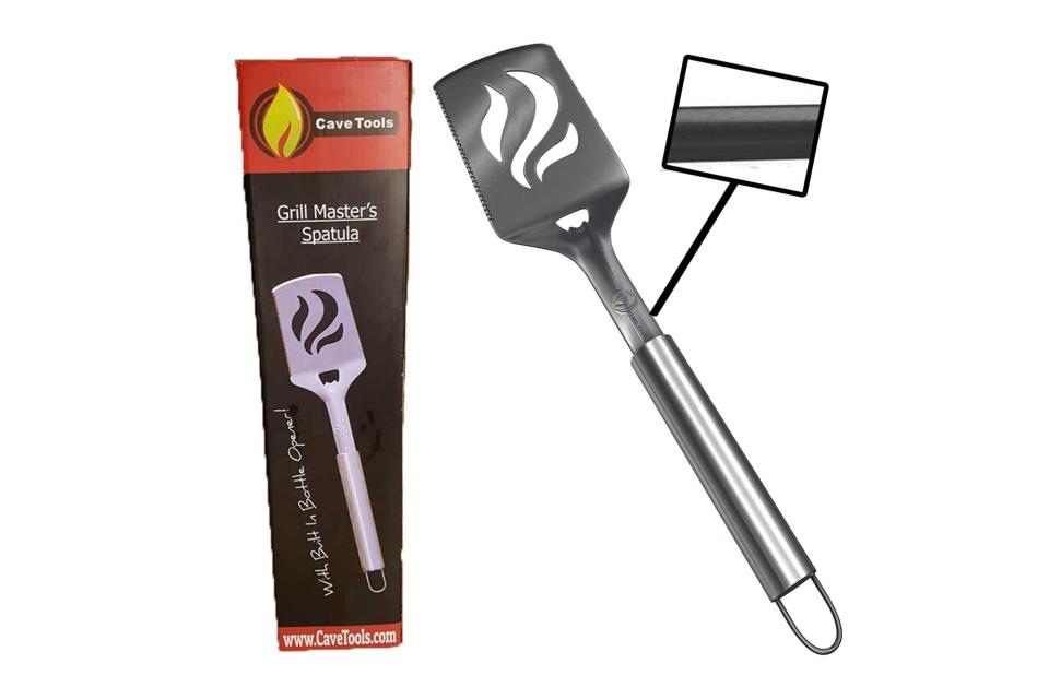 multi-purpose cutting bottle opener grill spatula