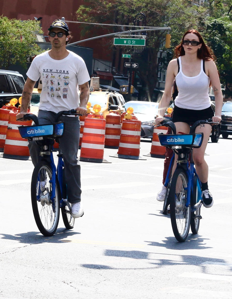 <p>Joe Jonas and Sophie Turner take a bike ride around N.Y.C. on Sept. 6. </p>