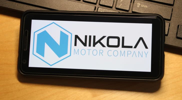 Image of NKLA logo on phone screen