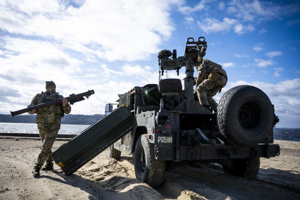 Ukrainian air-defense unit with equipment outside Kyiv