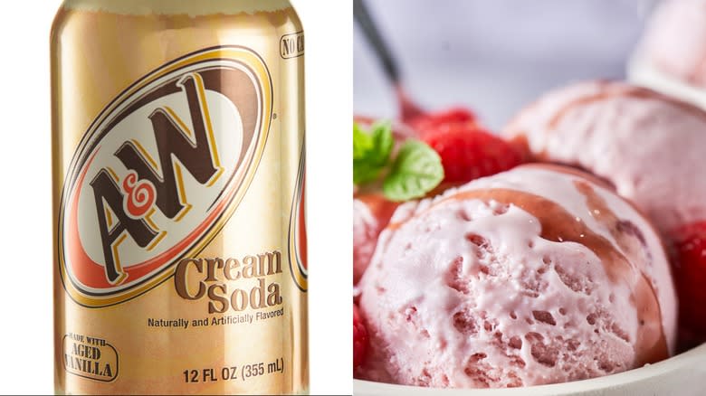 Cream soda strawberry ice cream