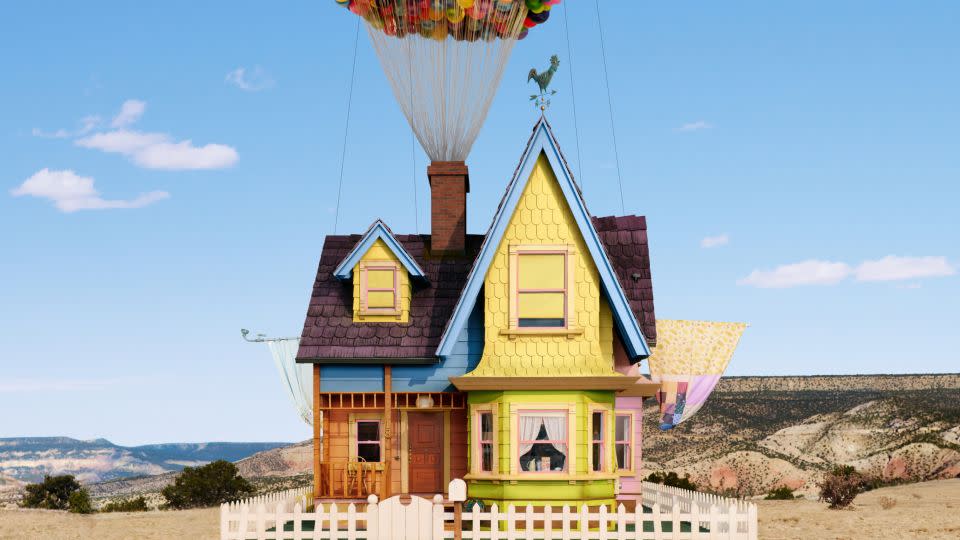 An actual photo of the Airbnb house recreated to look like the home in the Disney/Pixar movie "Up" -- both the interior and exterior. - Ryan Lowry/AirBnb